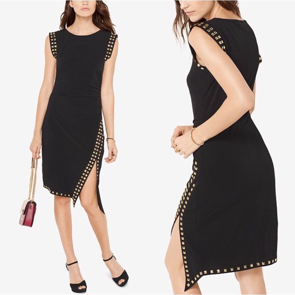 MICHAEL Michael Kors Dresses & Skirts - NWT Michael Kors Black studded side slit dress (S)